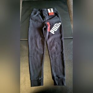 Puma Black Joggers with Red and White Logo